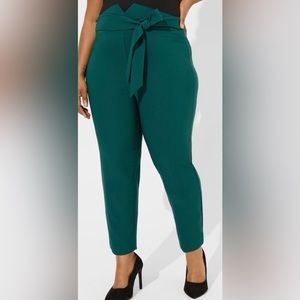 Tie Front Skinny Studio Refined Crepe High Rise Pant 3T Tall  NWT